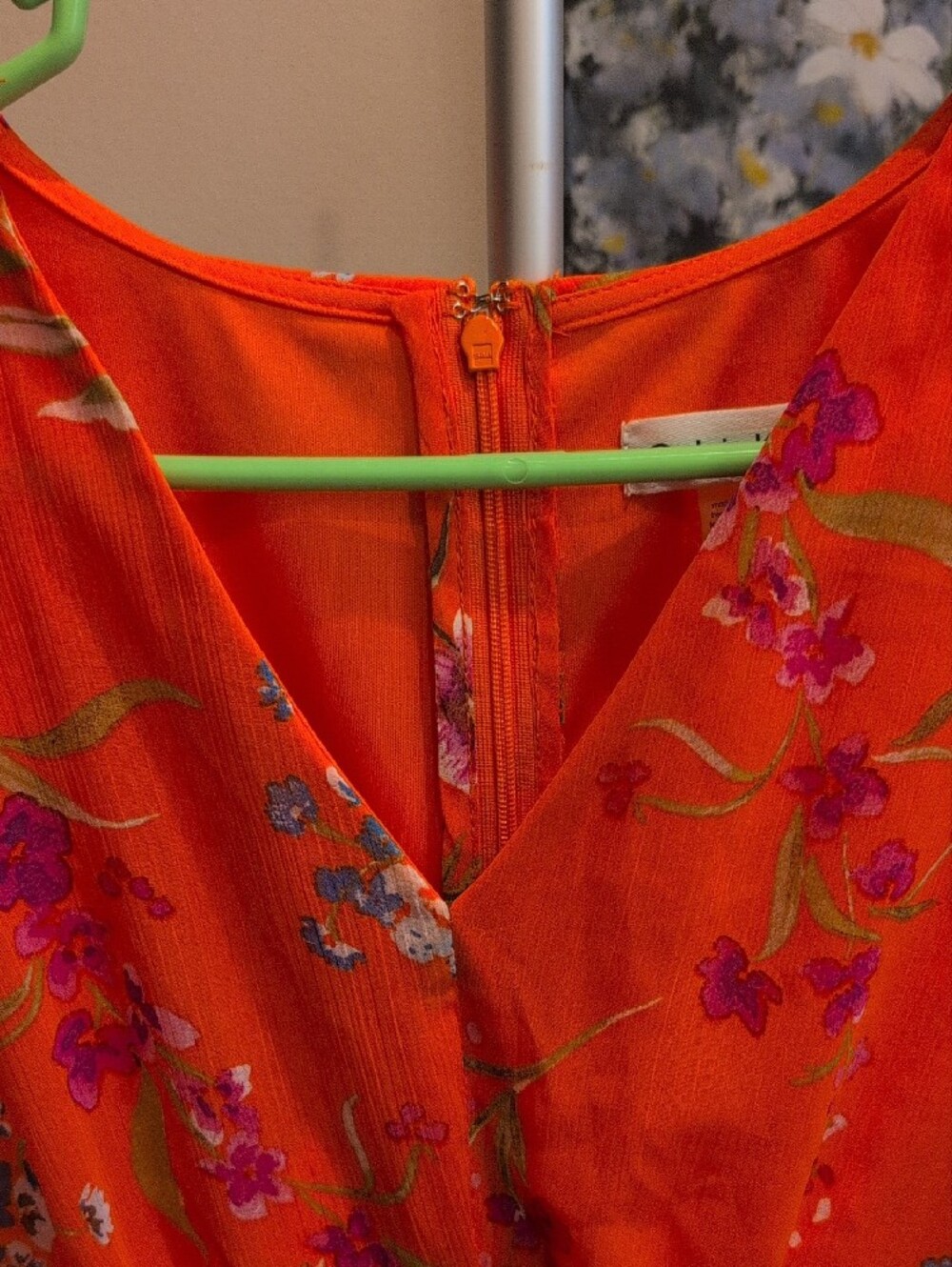 Calvin Klein Orange Floral Dress - Picture 3 of 4